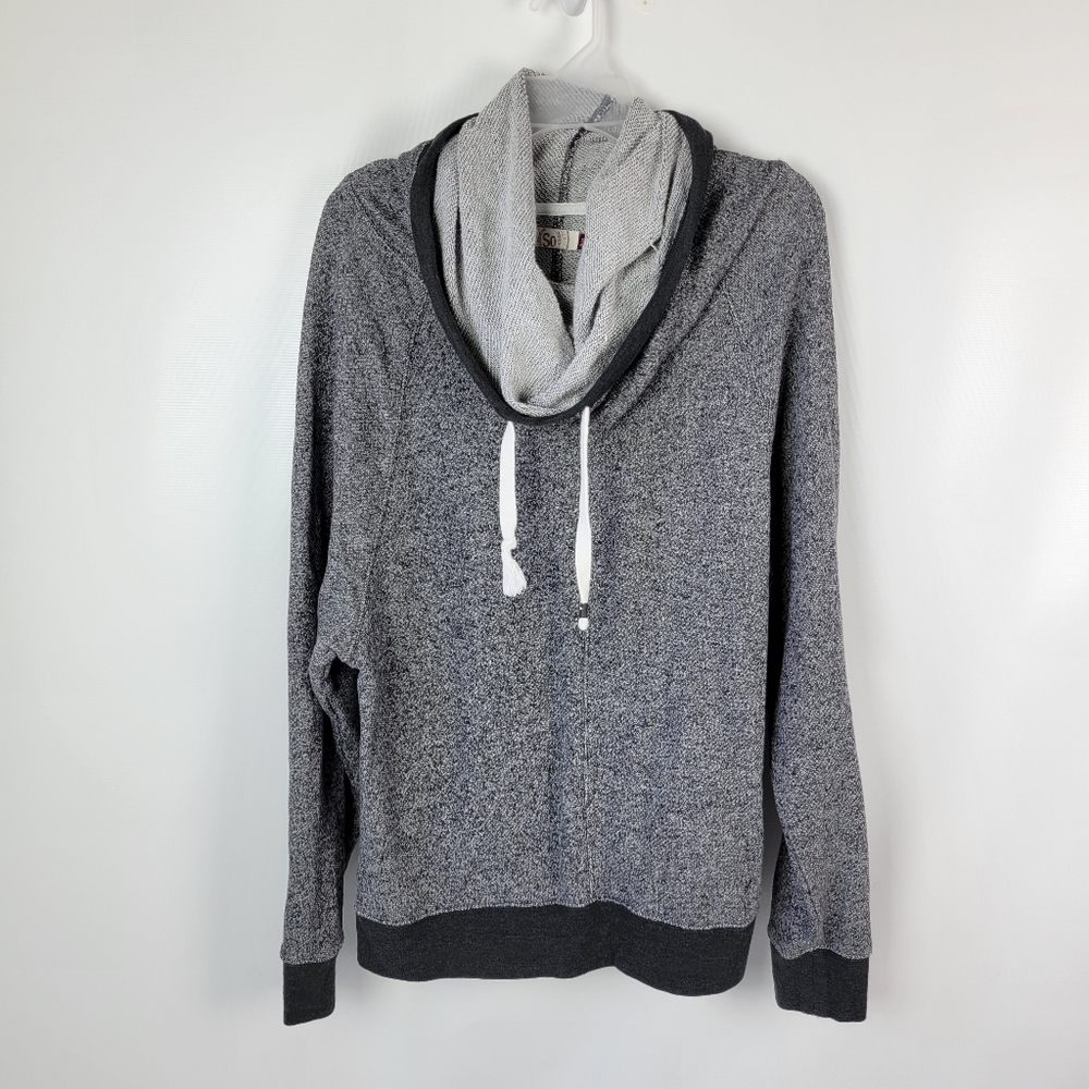 Cotton Hooded Cowl Sweater Sz XL